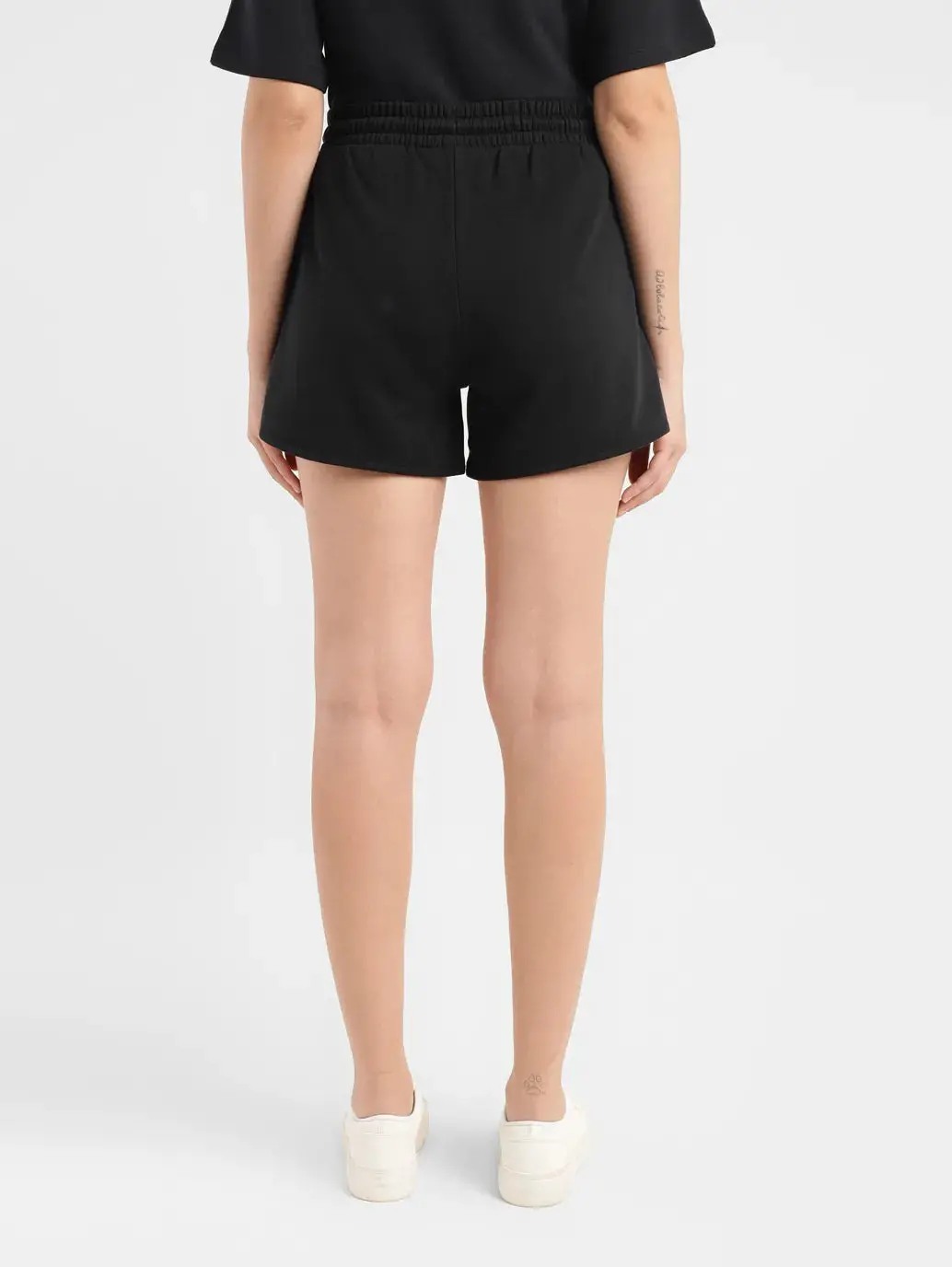 Women's High Rise Black Relaxed Fit Shorts 3