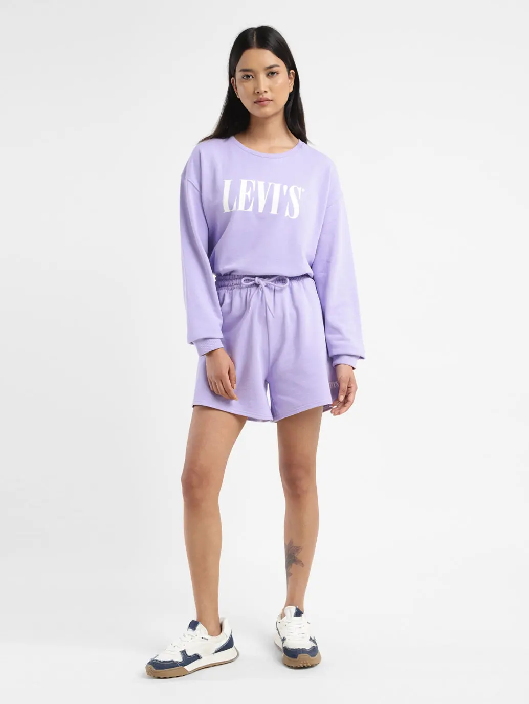 Women's Mid Rise Purple Regular Fit Shorts 1