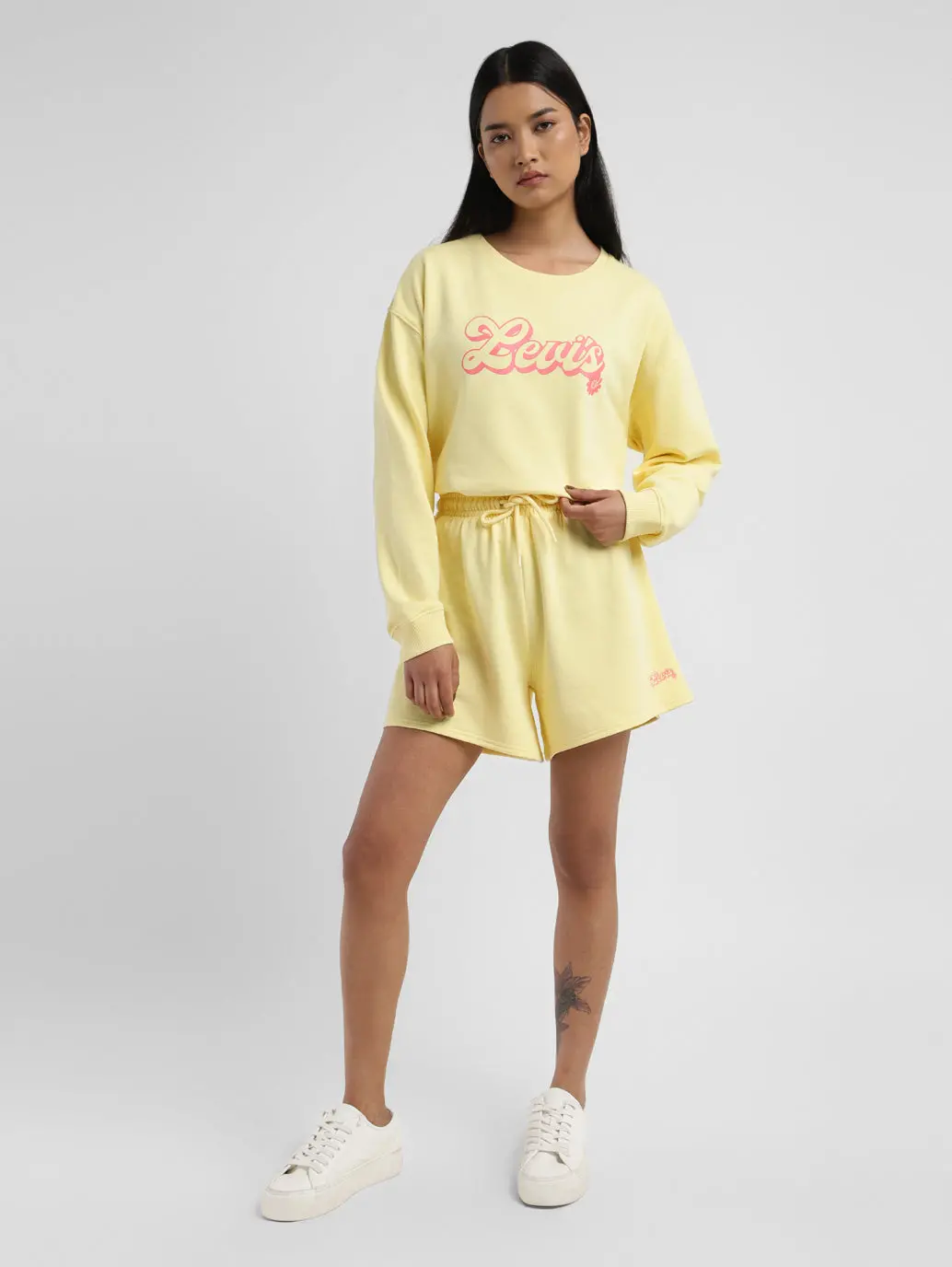 Women's Mid Rise Yellow Regular Fit Shorts 1