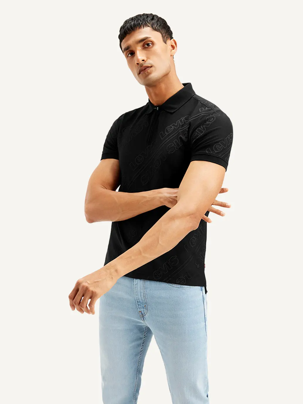 Men's Brand Logo Slim Fit Polo T-Shirt 1