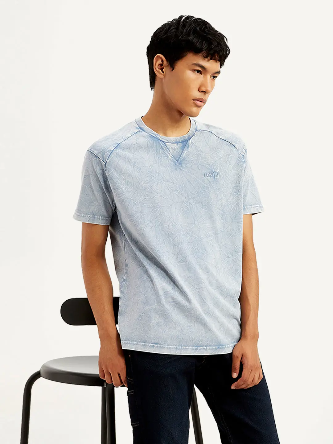 Men's Abstract Dyed Crew Neck T-Shirt 1