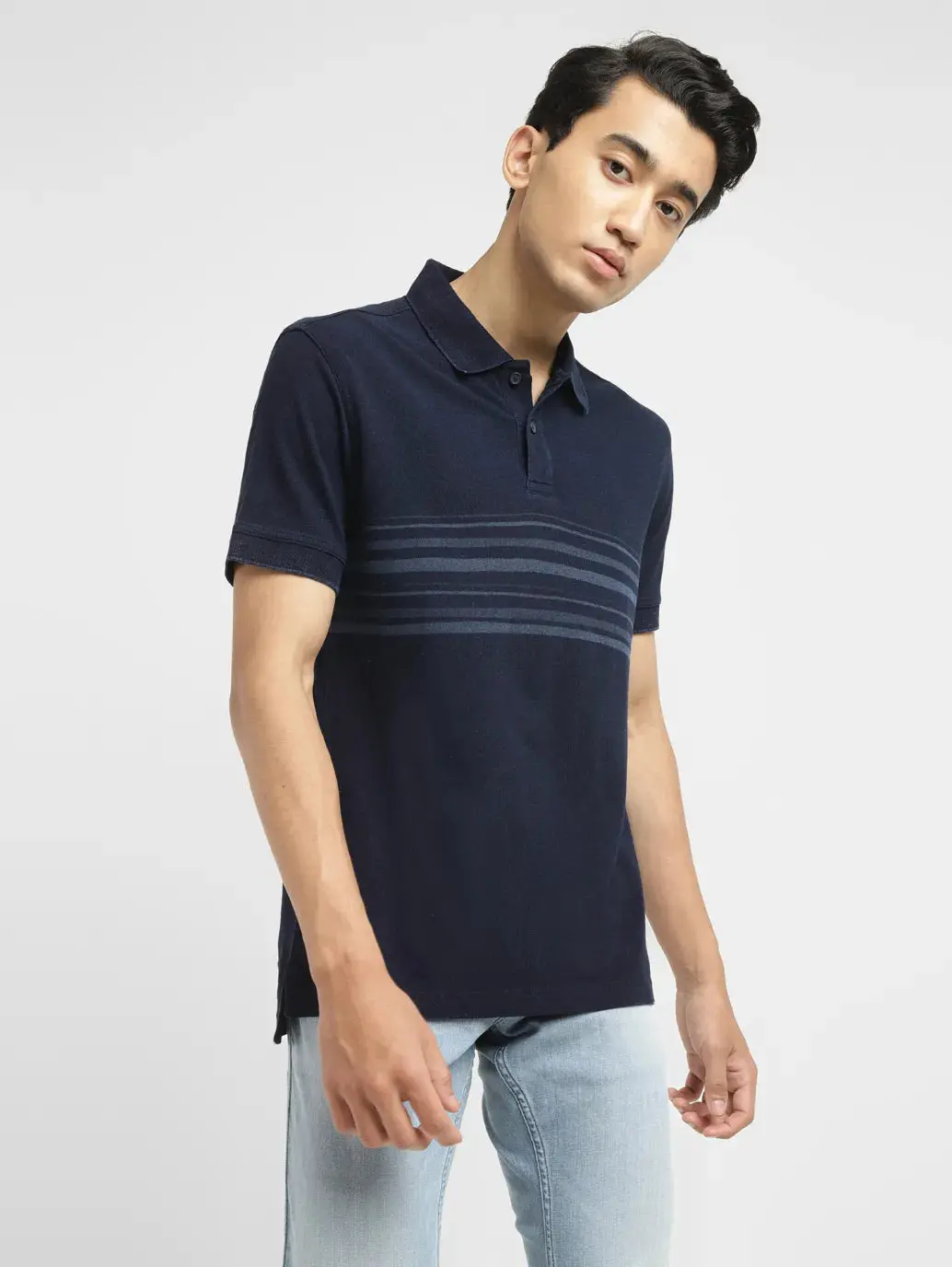 Men's Striped Slim Fit Polo T-Shirt 1