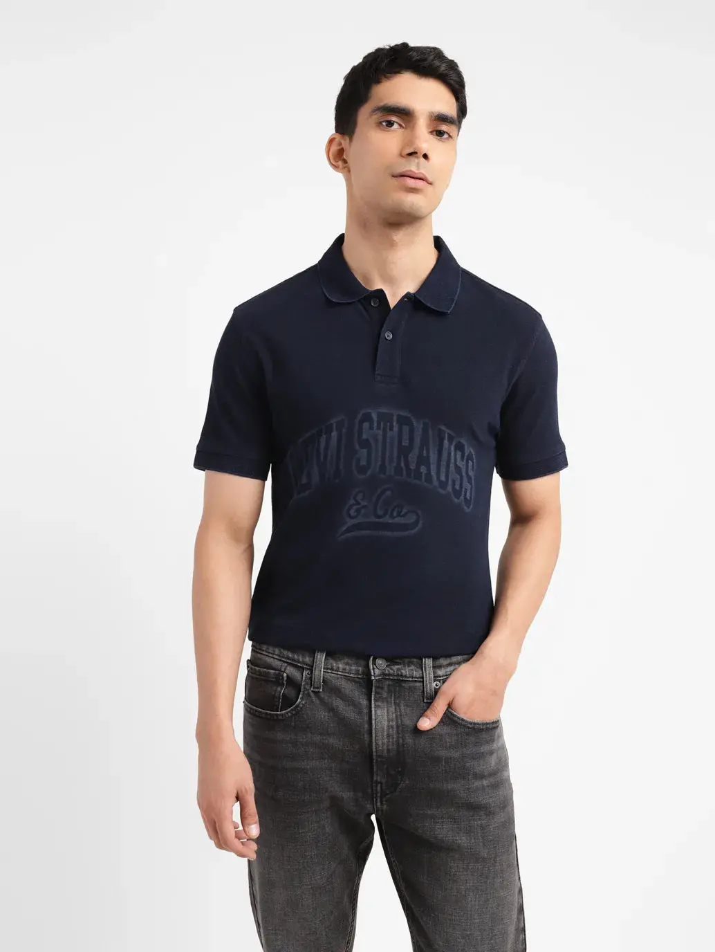 Men's Brand Logo Slim Fit Polo T-Shirt 1