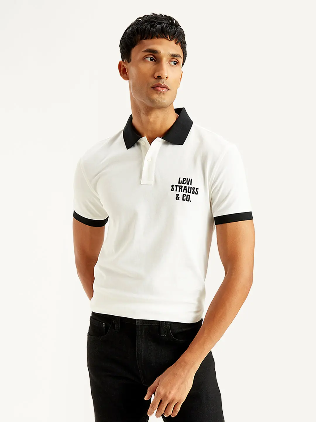 Men's Brand Logo Slim Fit Polo T-Shirt 1