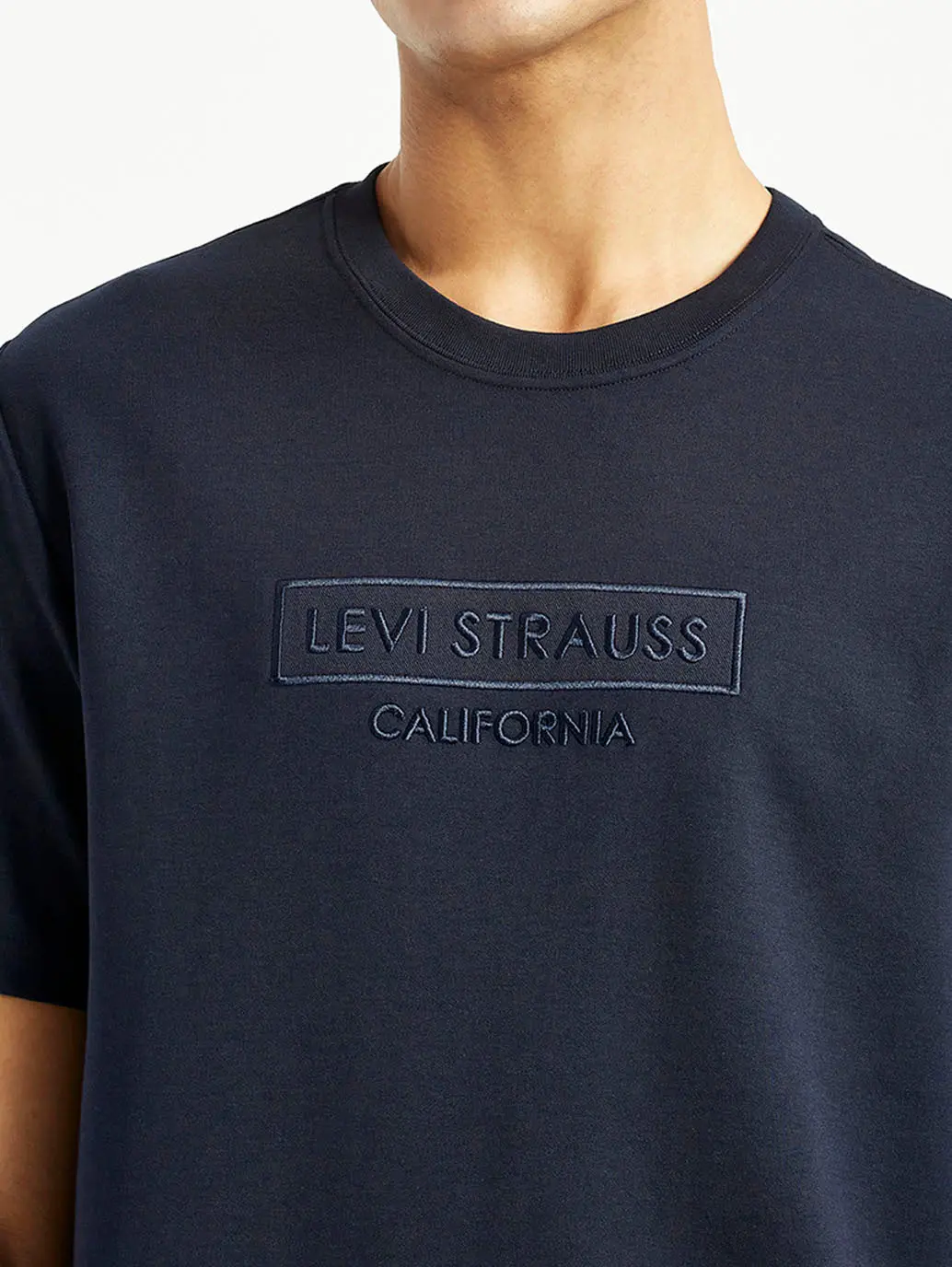 Men's Brand Logo Navy Crew Neck T-Shirt 2
