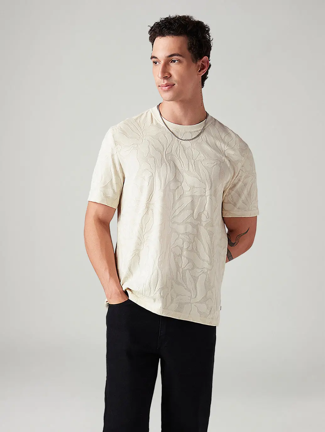 Men's Self-Design Regular Fit T-Shirt 1