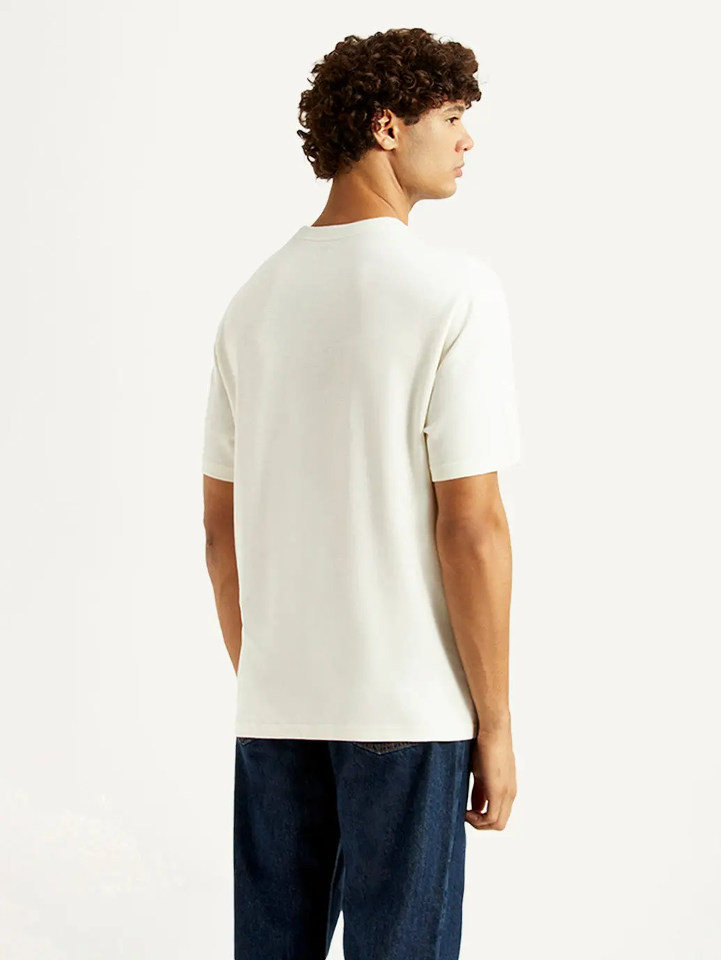 Men's Brand Logo White Crew Neck T-Shirt 3