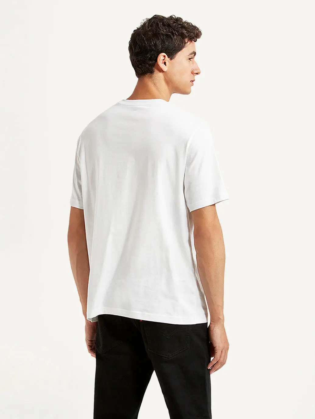 Men's Brand Logo White Crew Neck T-Shirt 3