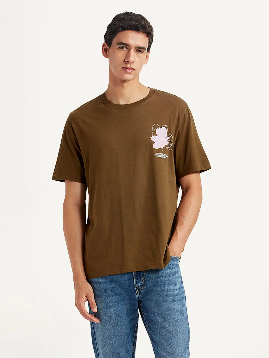 Men's Floral Crew Neck T-Shirt 1