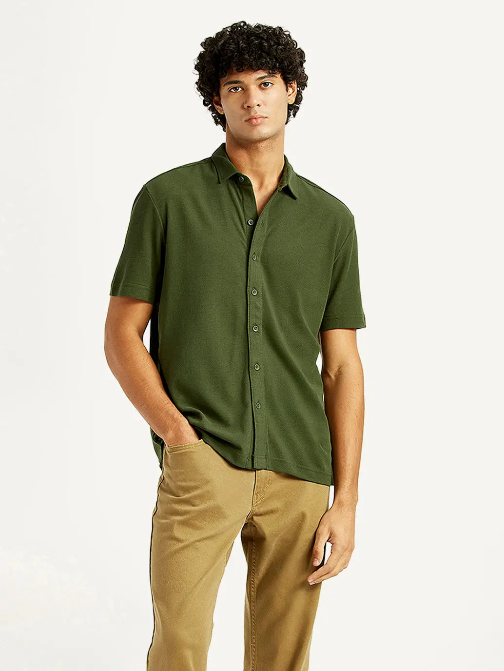 Men's Textured Slim Fit Knit Shirt 1