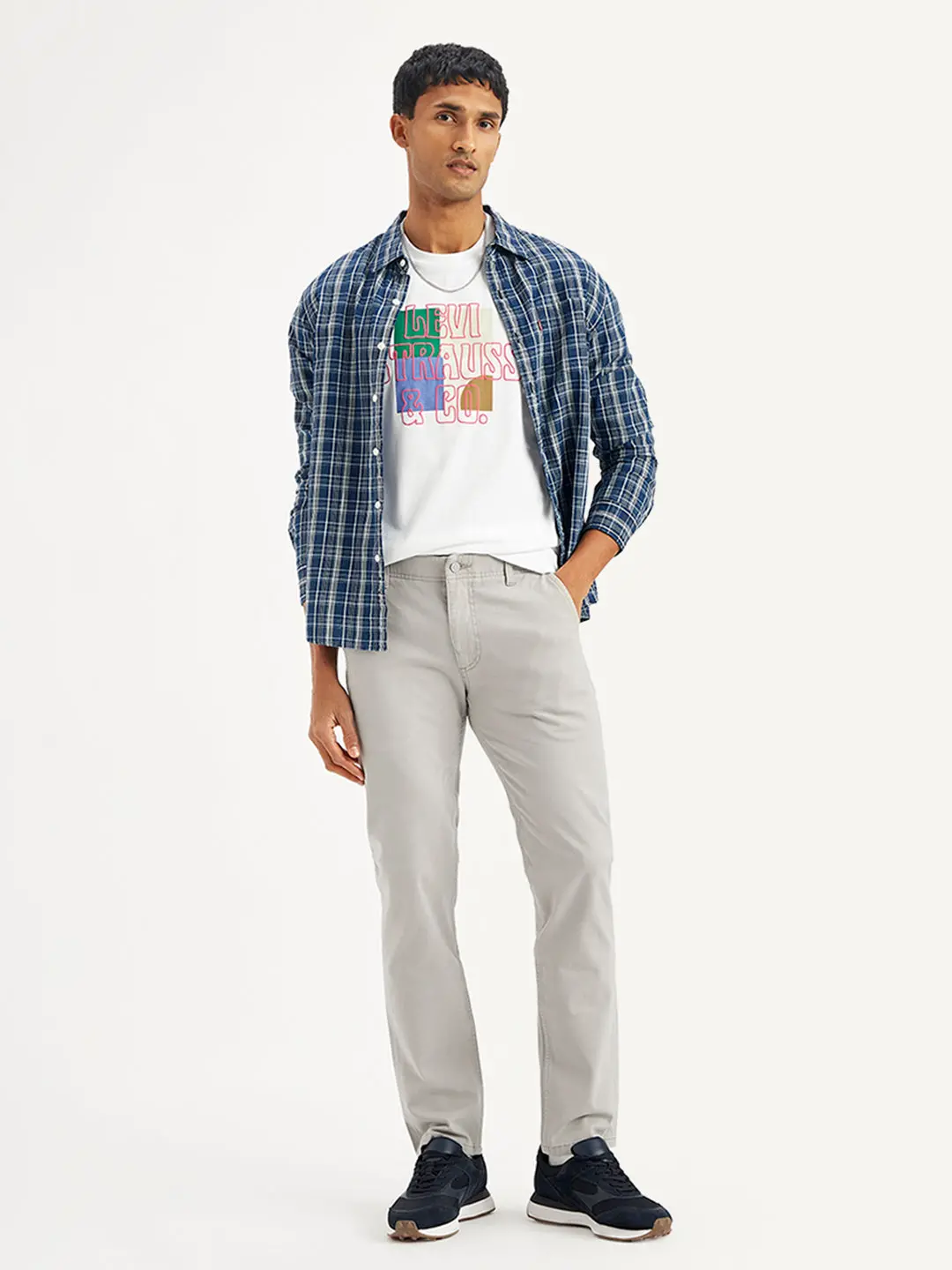 Men's Grey Slim Fit Chinos 1