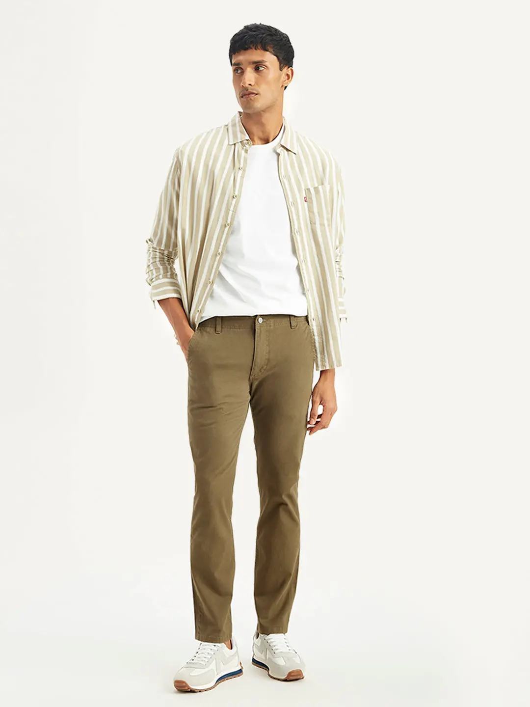 Men's Brown Slim Fit Chinos 5