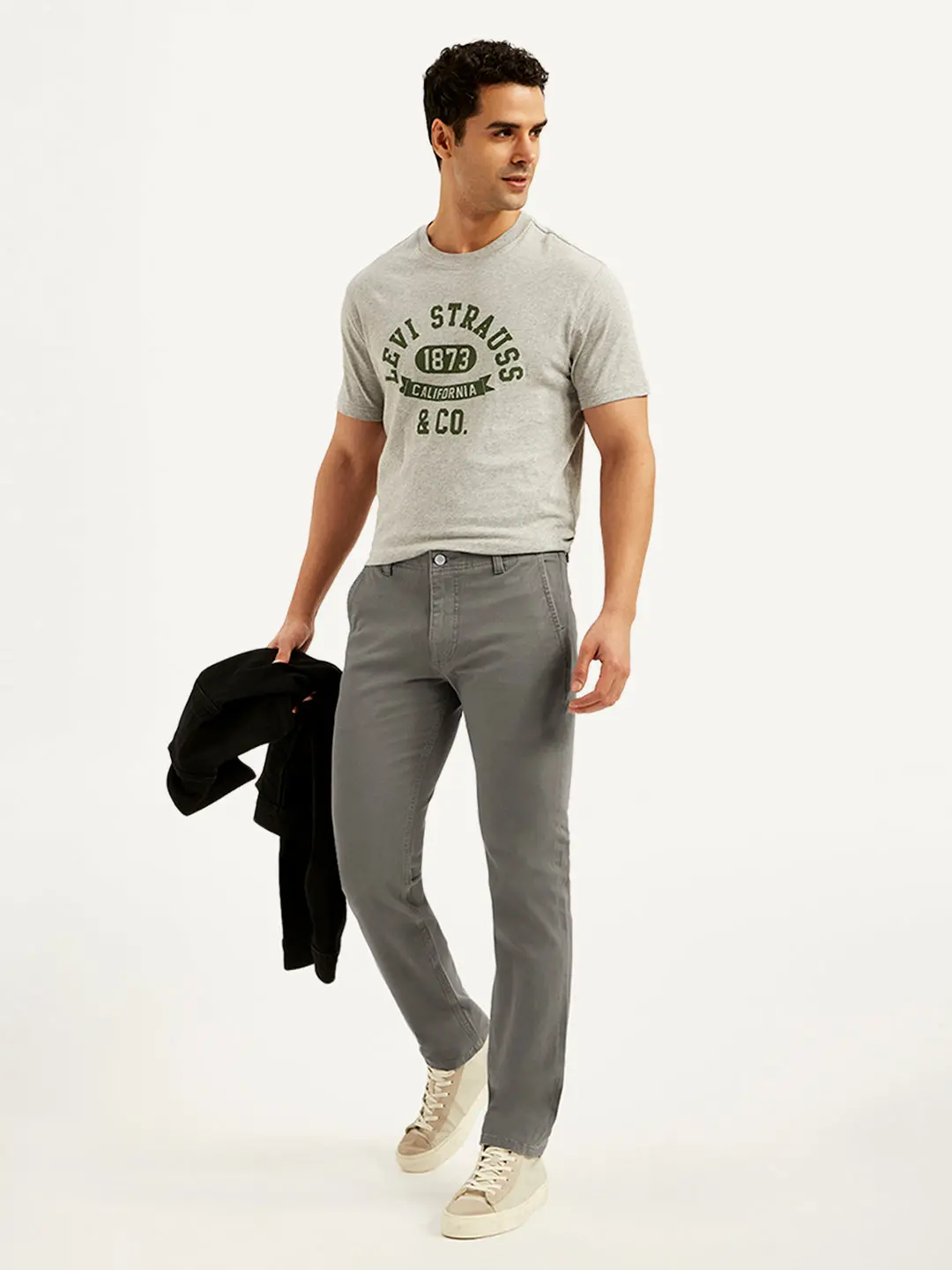 Men's Grey Slim Fit Chinos 1