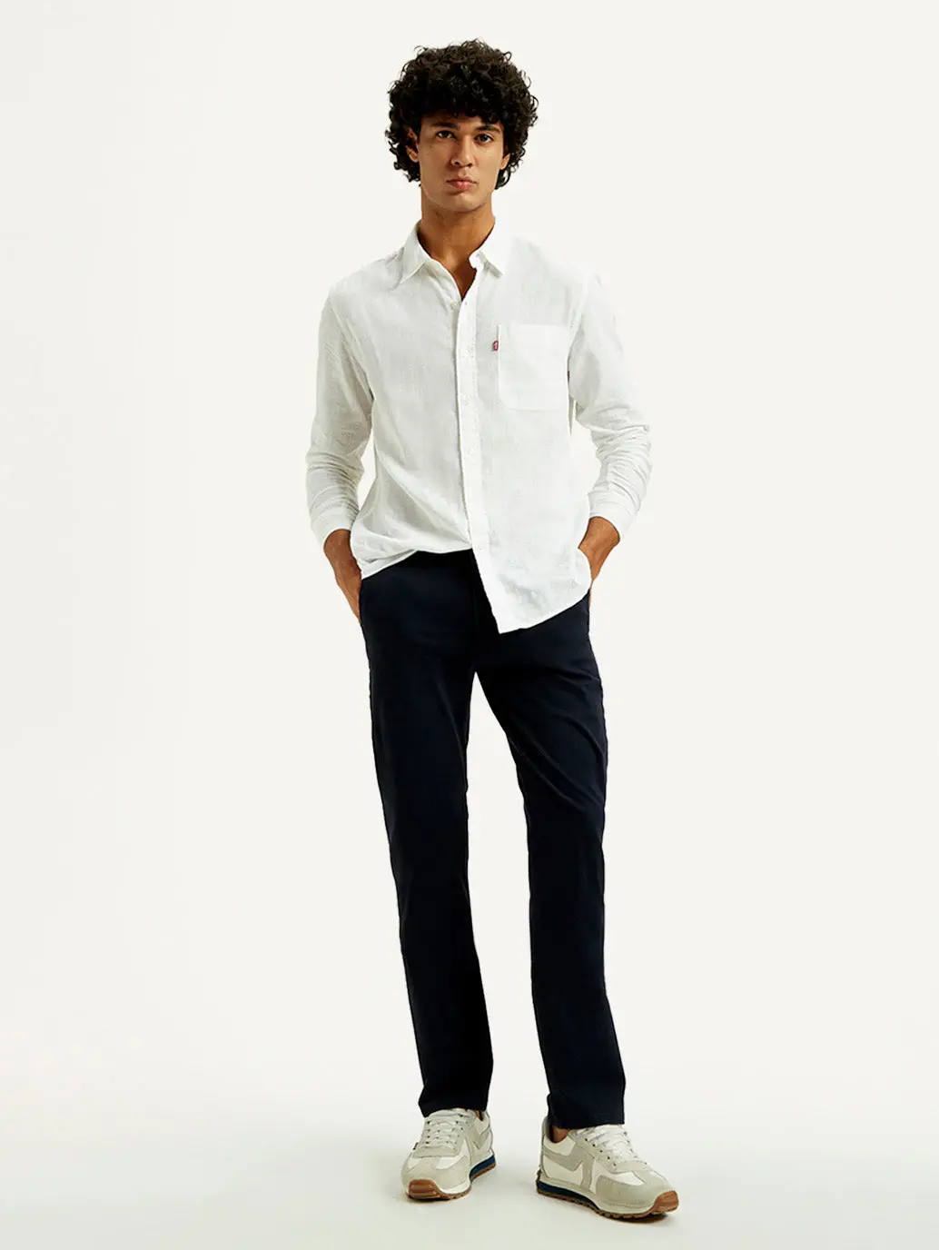 Men's 511 Navy Blue Slim Fit Mid Rise Chinos 1