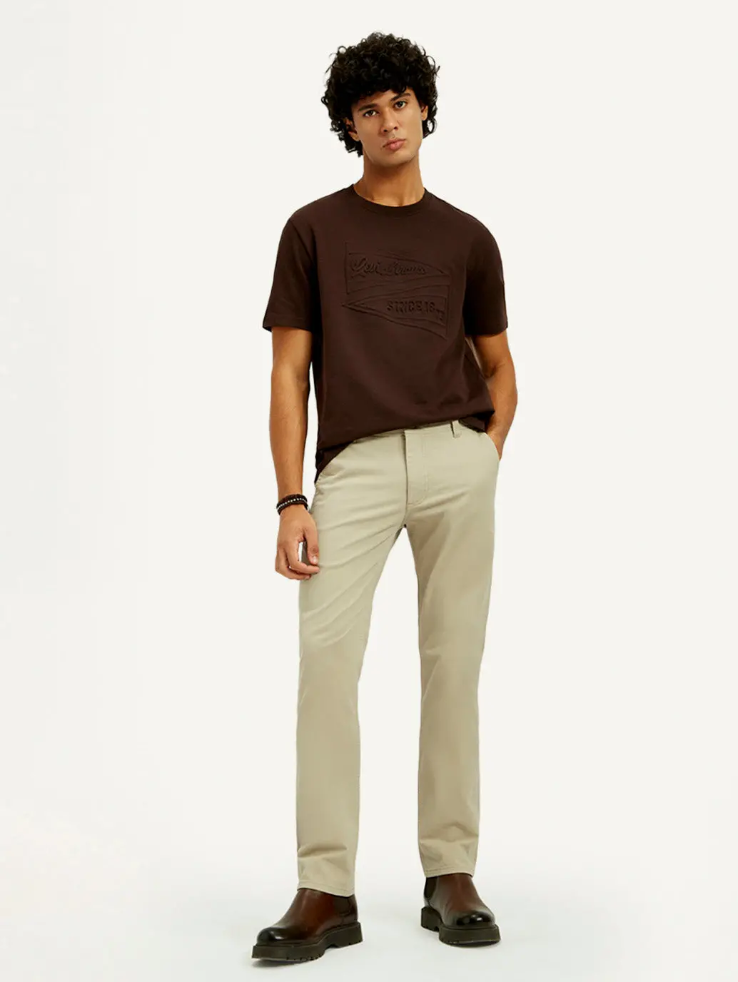 Men's 511 Beige Slim Fit Mid Rise Chinos 1