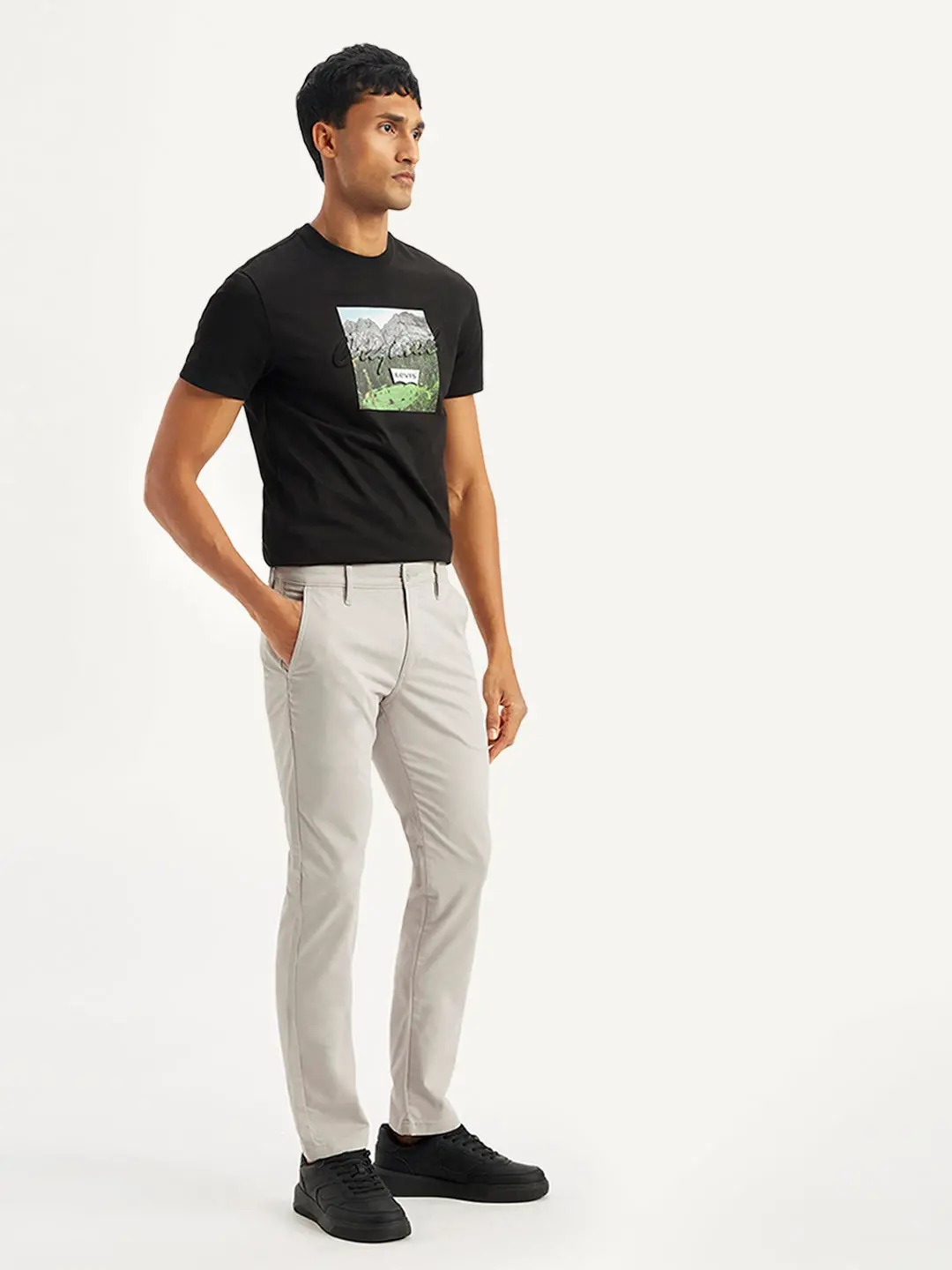 Men's Grey Slim Fit Chinos 3