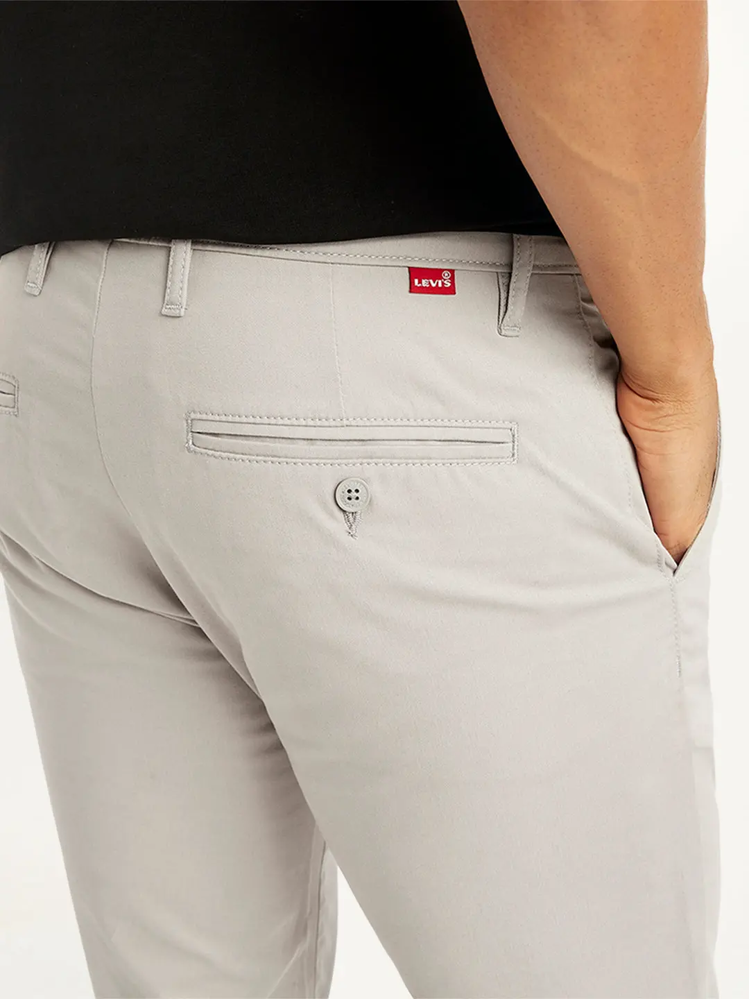 Men's Grey Slim Fit Chinos 4