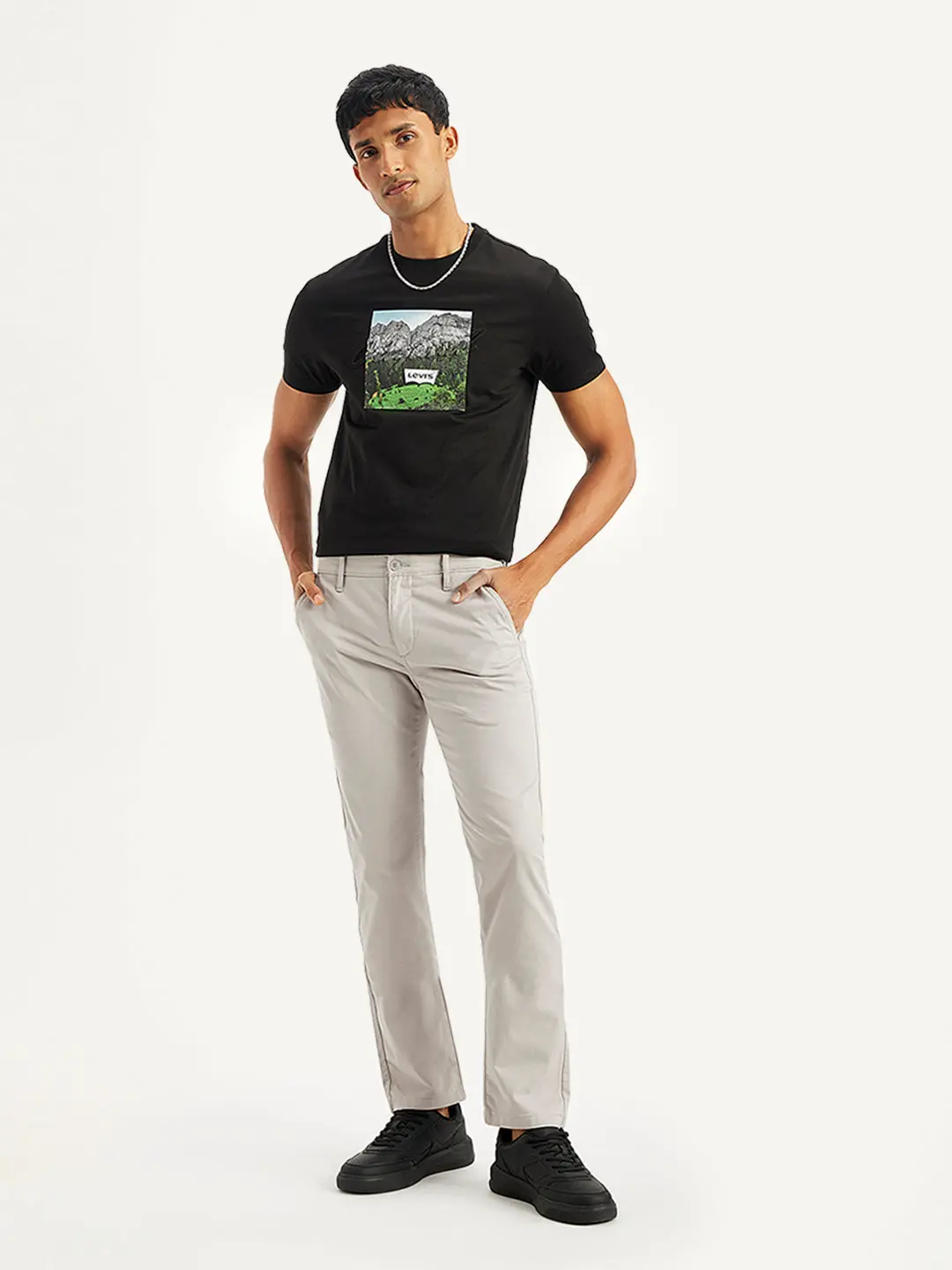 Men's Grey Slim Fit Chinos 5