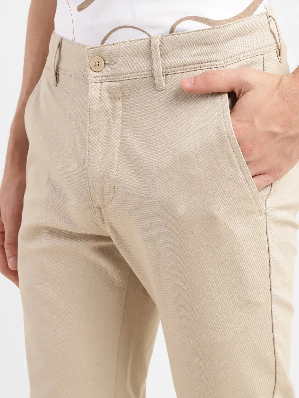 Men's 511 Beige Slim Fit Chinos 7