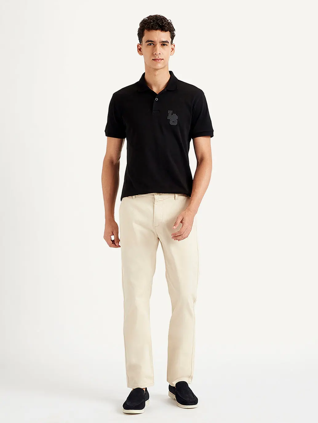 Men's Beige Slim Fit Chinos 1