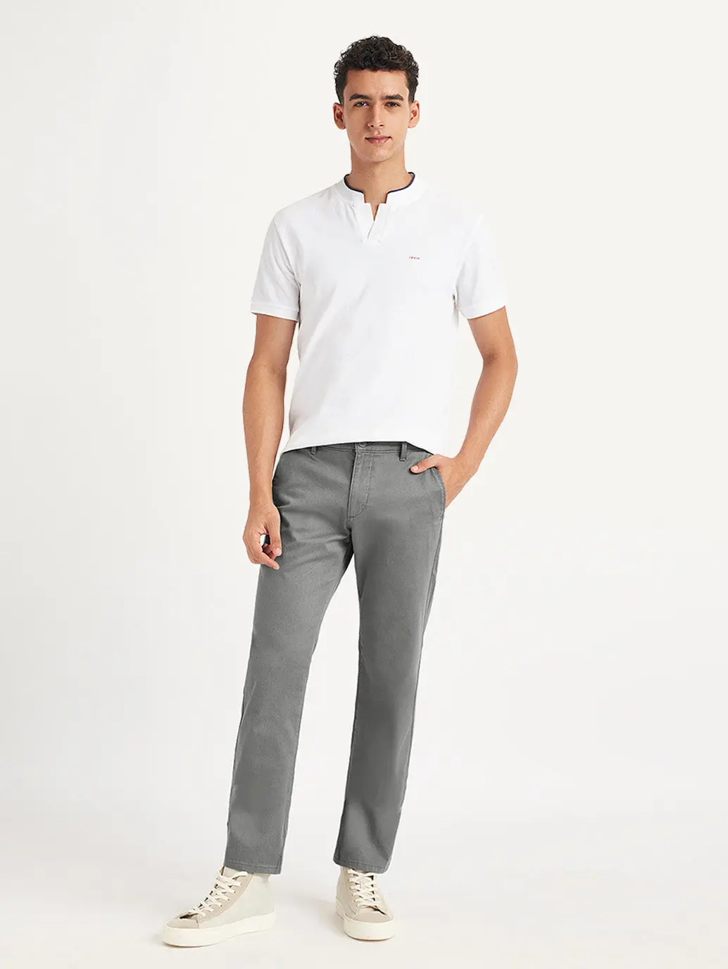 Men's Grey Slim Fit Chinos 1