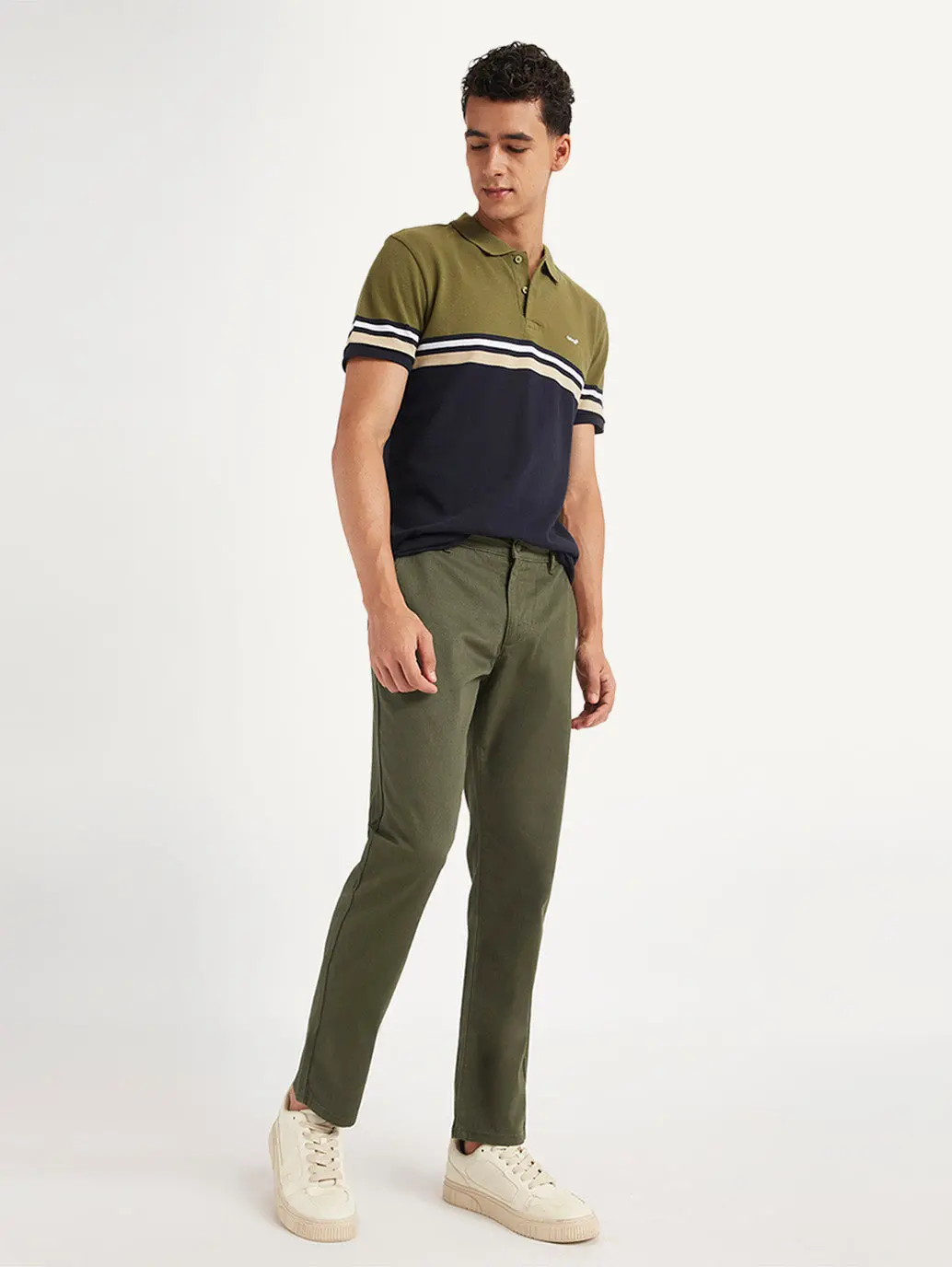 Men's Olive Slim Fit Chinos 1