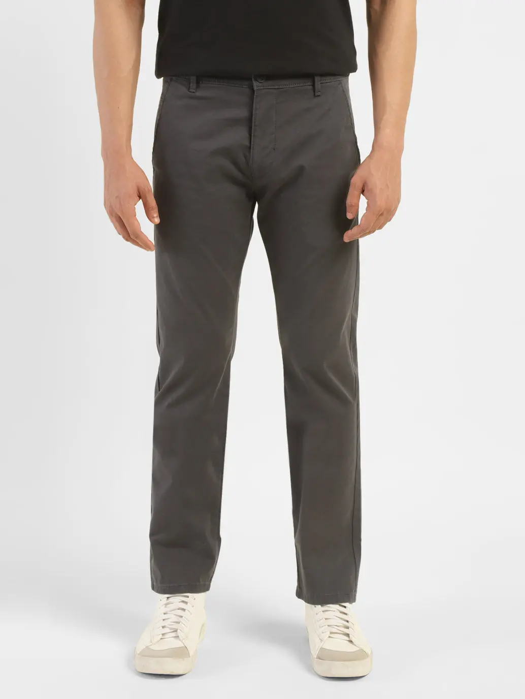 Men's Grey Slim Tapered Fit Chinos 1