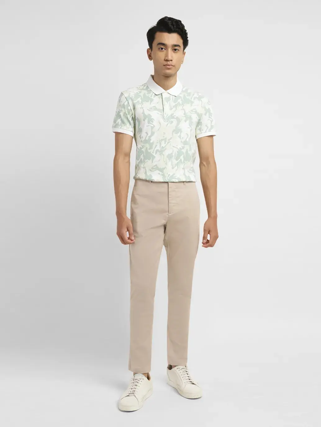 Men's Beige Slim Fit Chinos 1