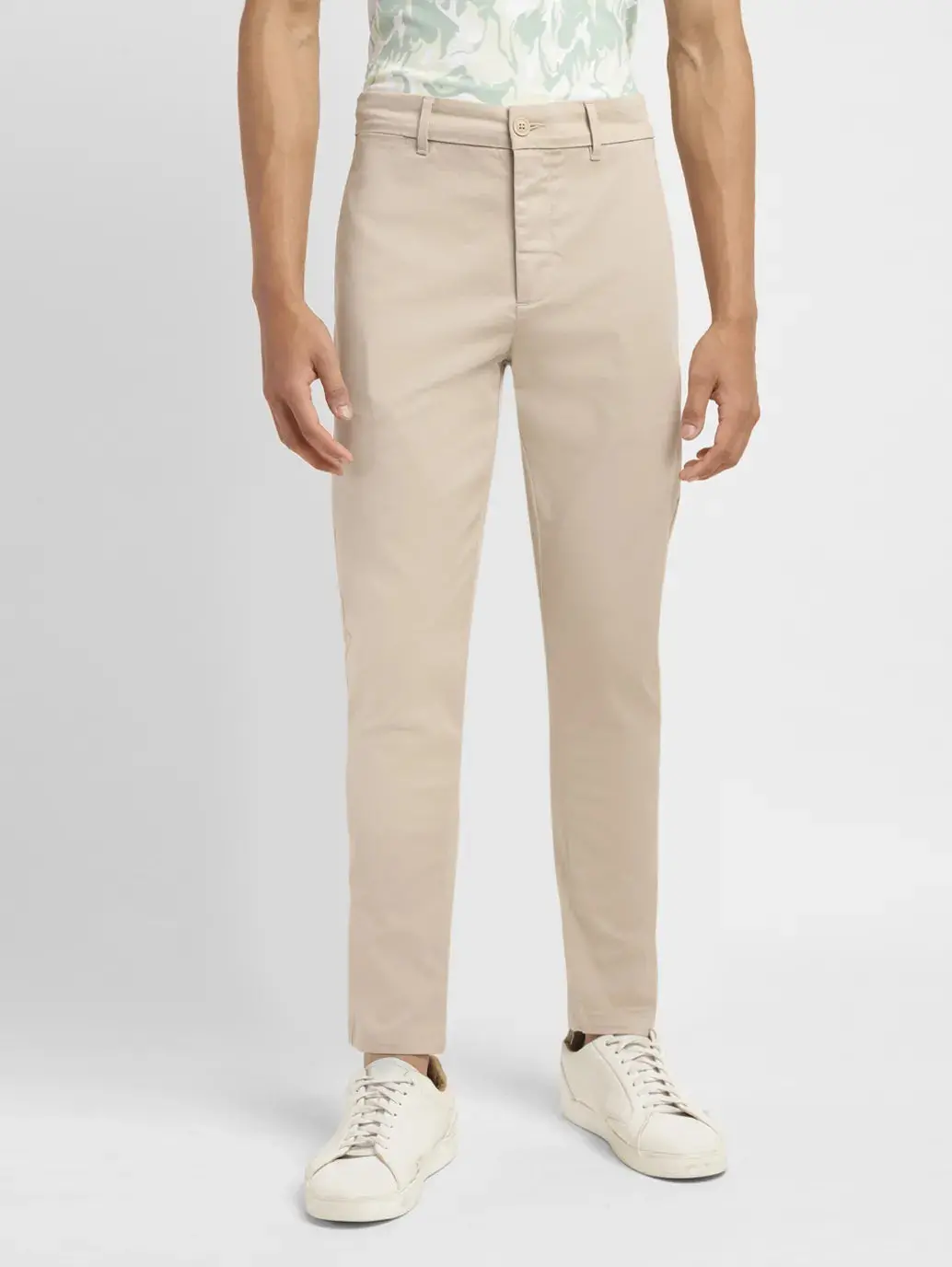 Men's Beige Slim Fit Chinos 2