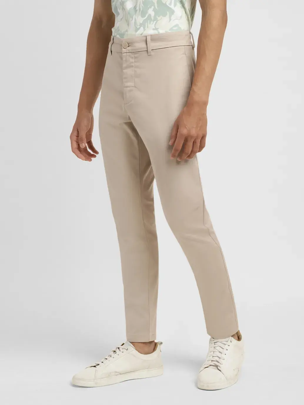 Men's Beige Slim Fit Chinos 4