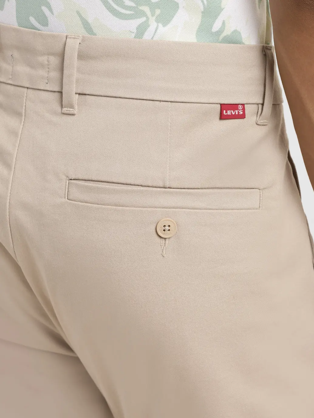 Men's Beige Slim Fit Chinos 5
