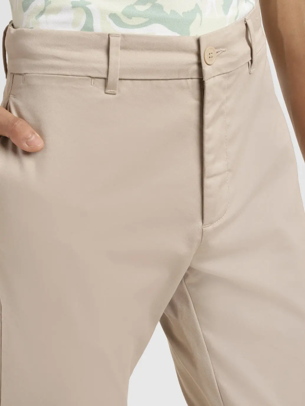 Men's Beige Slim Fit Chinos 6