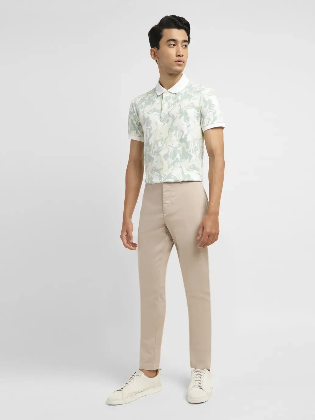 Men's Beige Slim Fit Chinos 7