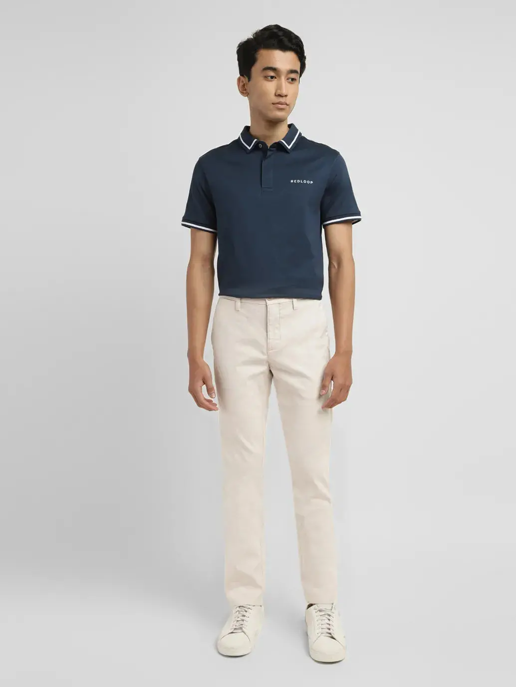Men's Redloop Regular Fit Cream Chinos 1