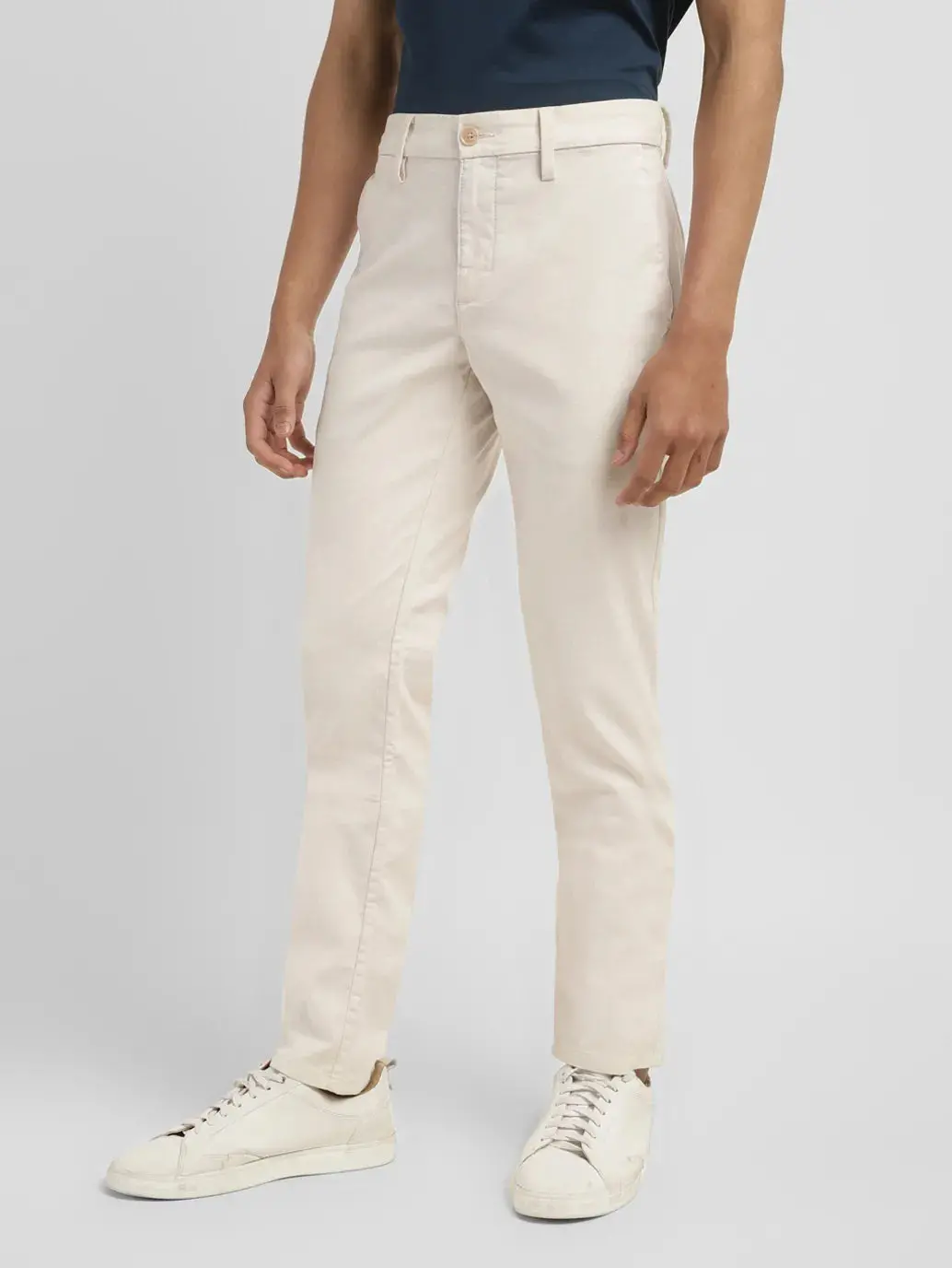 Men's Redloop Regular Fit Cream Chinos 4