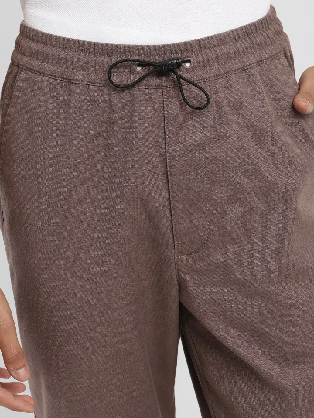 Men's Brown Regular Fit Joggers 4