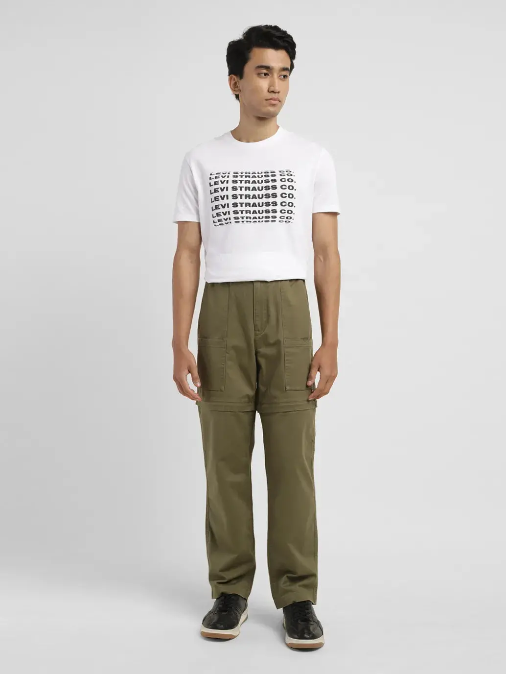 Men's Green Loose Fit Cargos 1