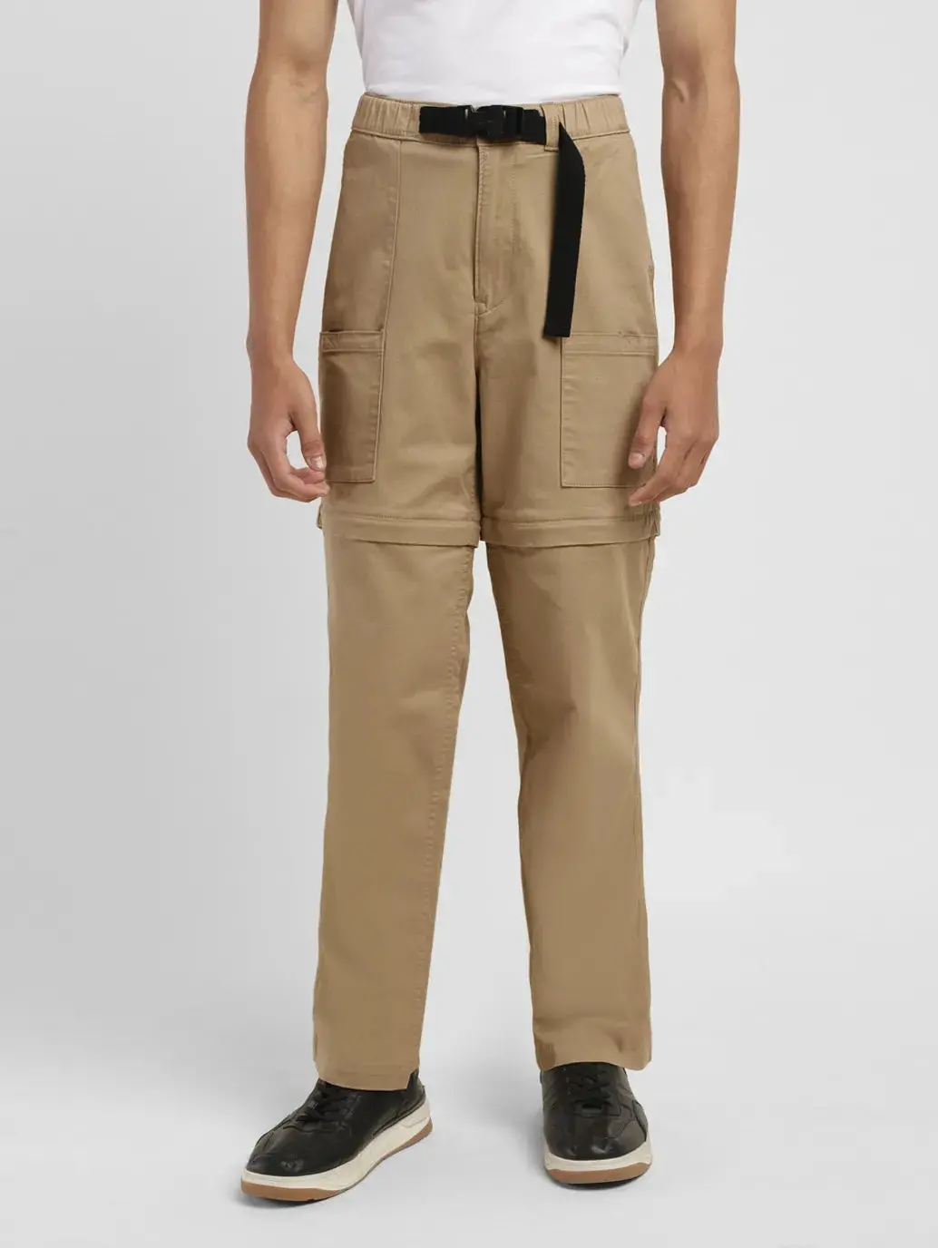 Men's Khaki Regular Fit Cargos 2