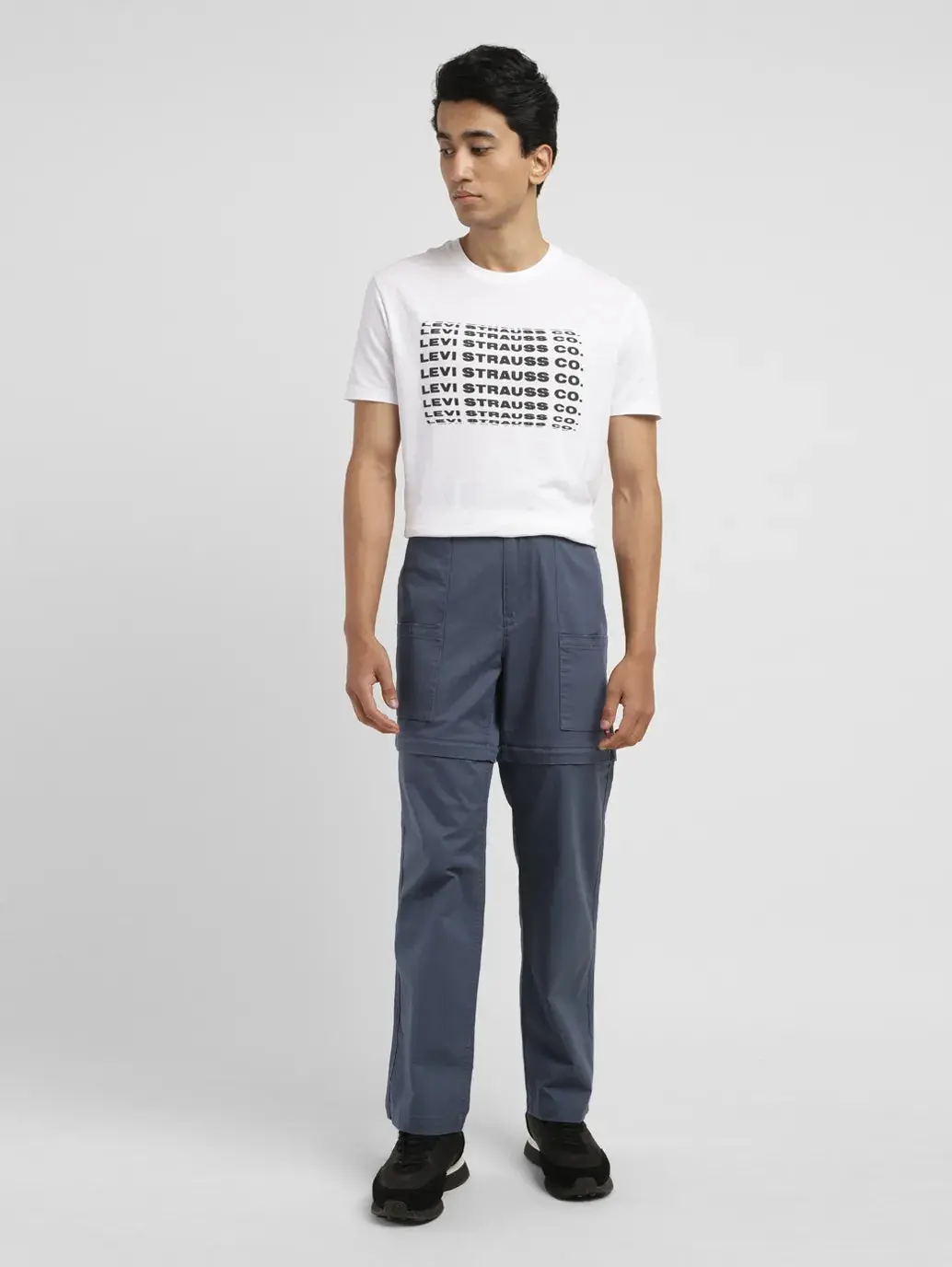 Men's Blue Loose Fit Cargos 1
