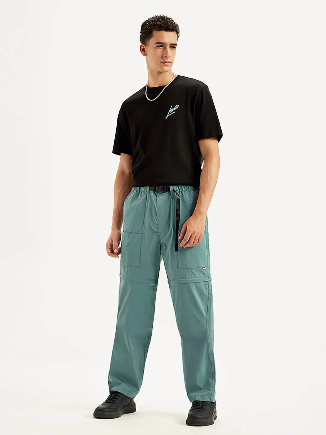 Men's Blue Cargo Fit Trousers 1
