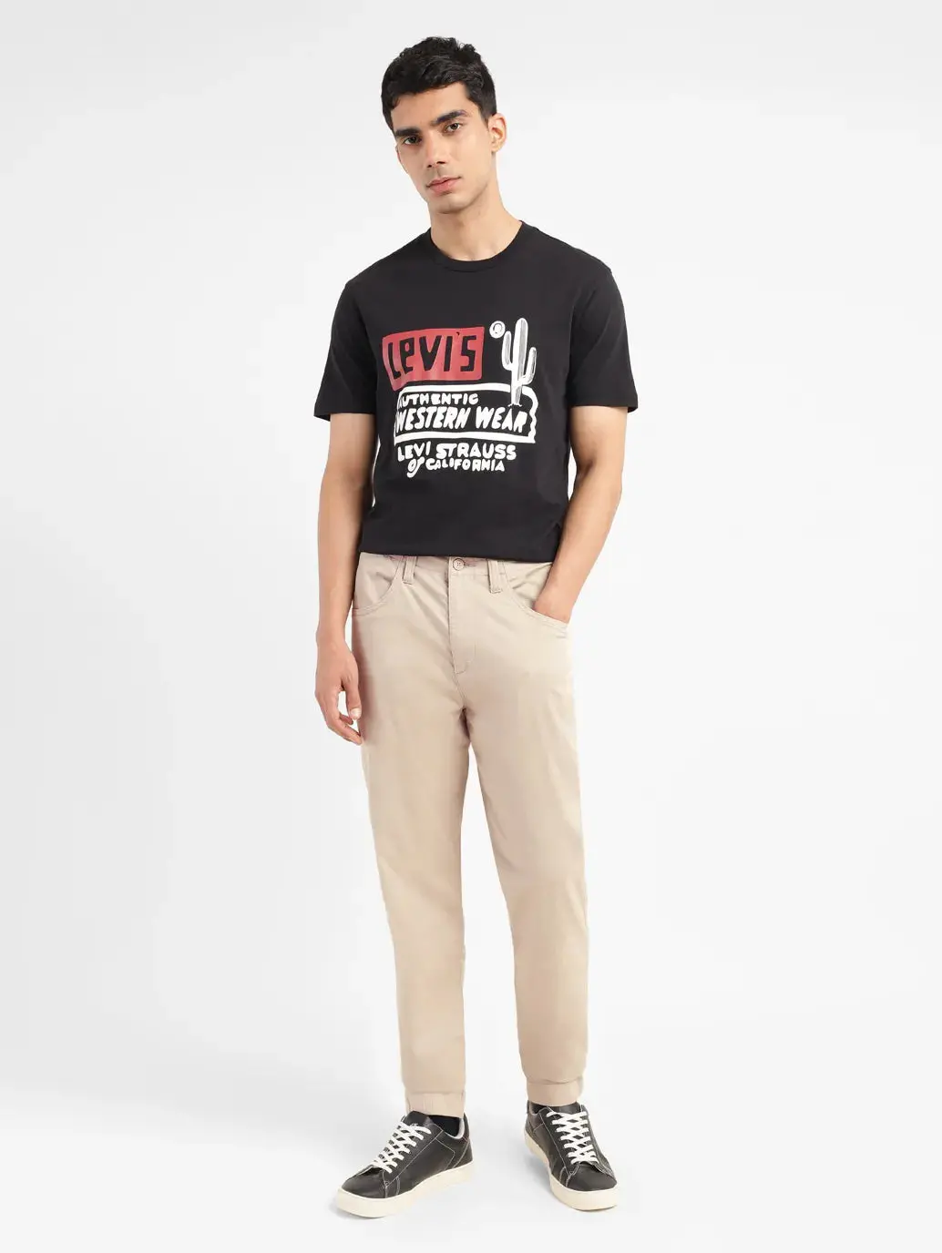 Men's Beige Regular Fit Joggers 1