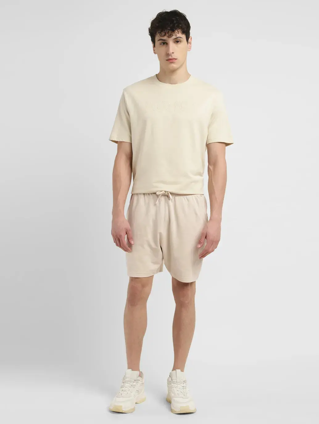 Men's Cream Regular Fit Shorts 1