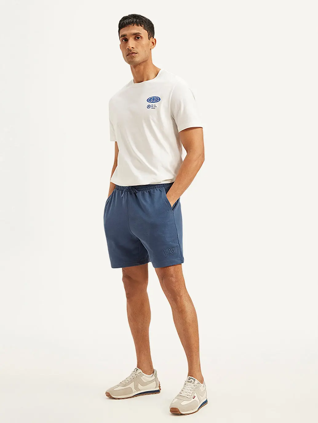 Men's Blue Regular Fit Shorts 4
