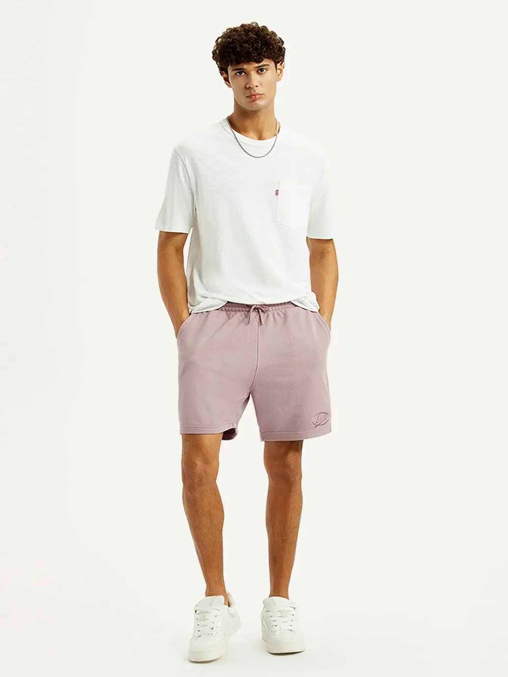Men's Light Pink Regular Fit Shorts 1