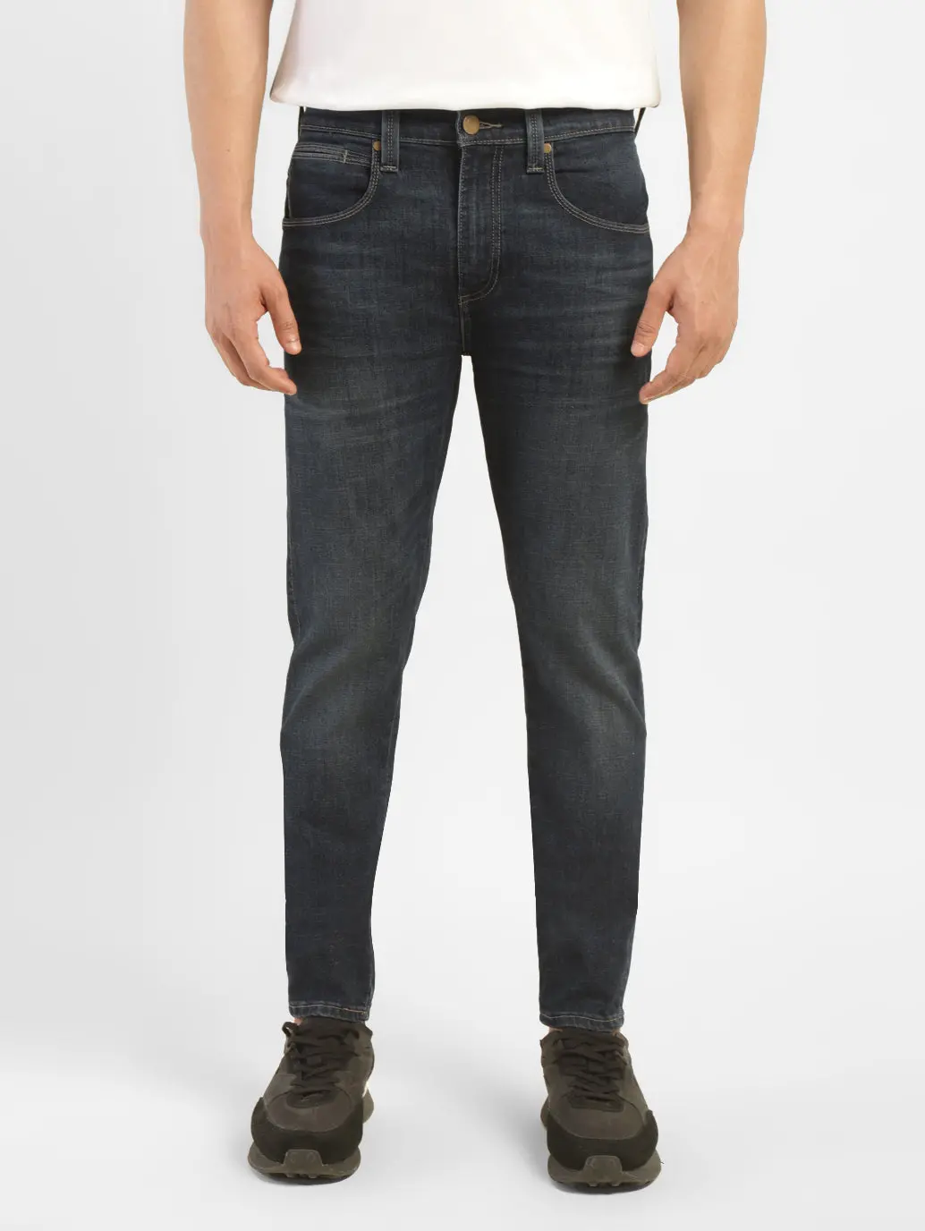 Men's 512 Navy Blue Slim Tapered Fit Mid Rise Jeans 1