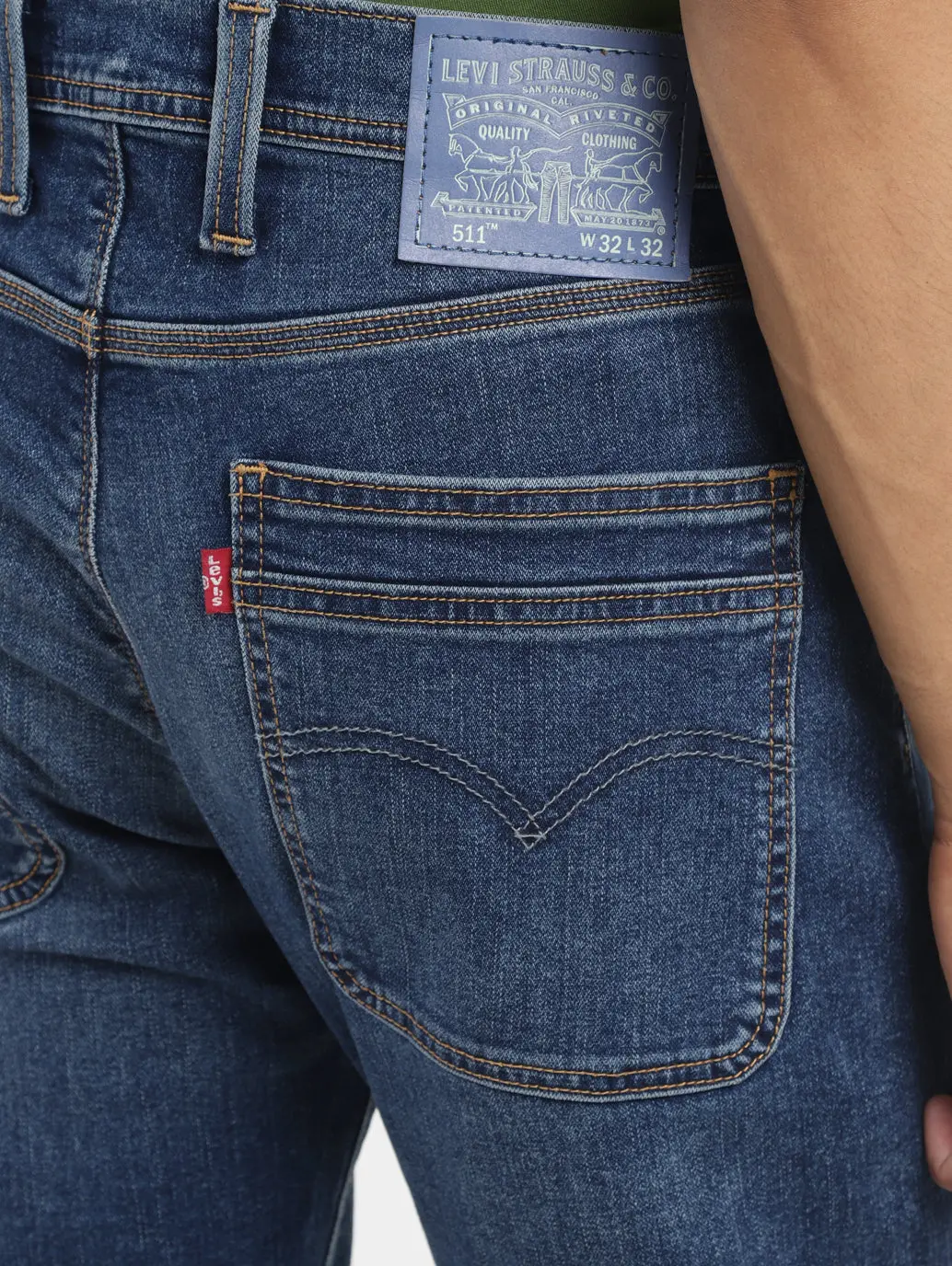 Men's 511 Blue Slim Fit Mid Rise Jeans 6