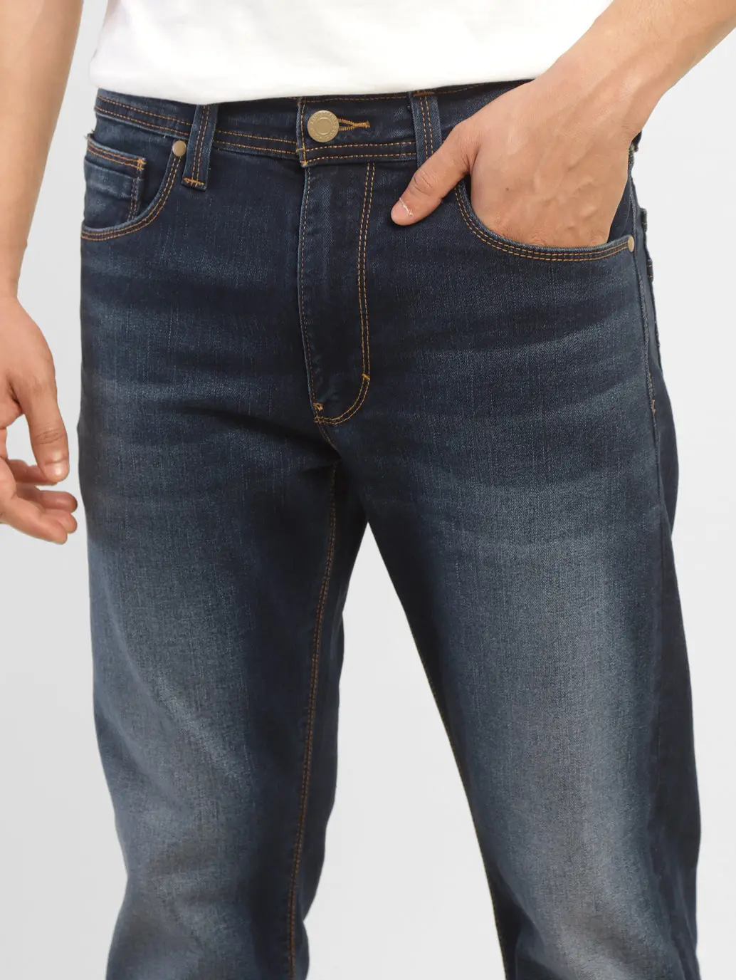 Men's 513 Blue Slim Straight Fit Mid Rise Jeans 5