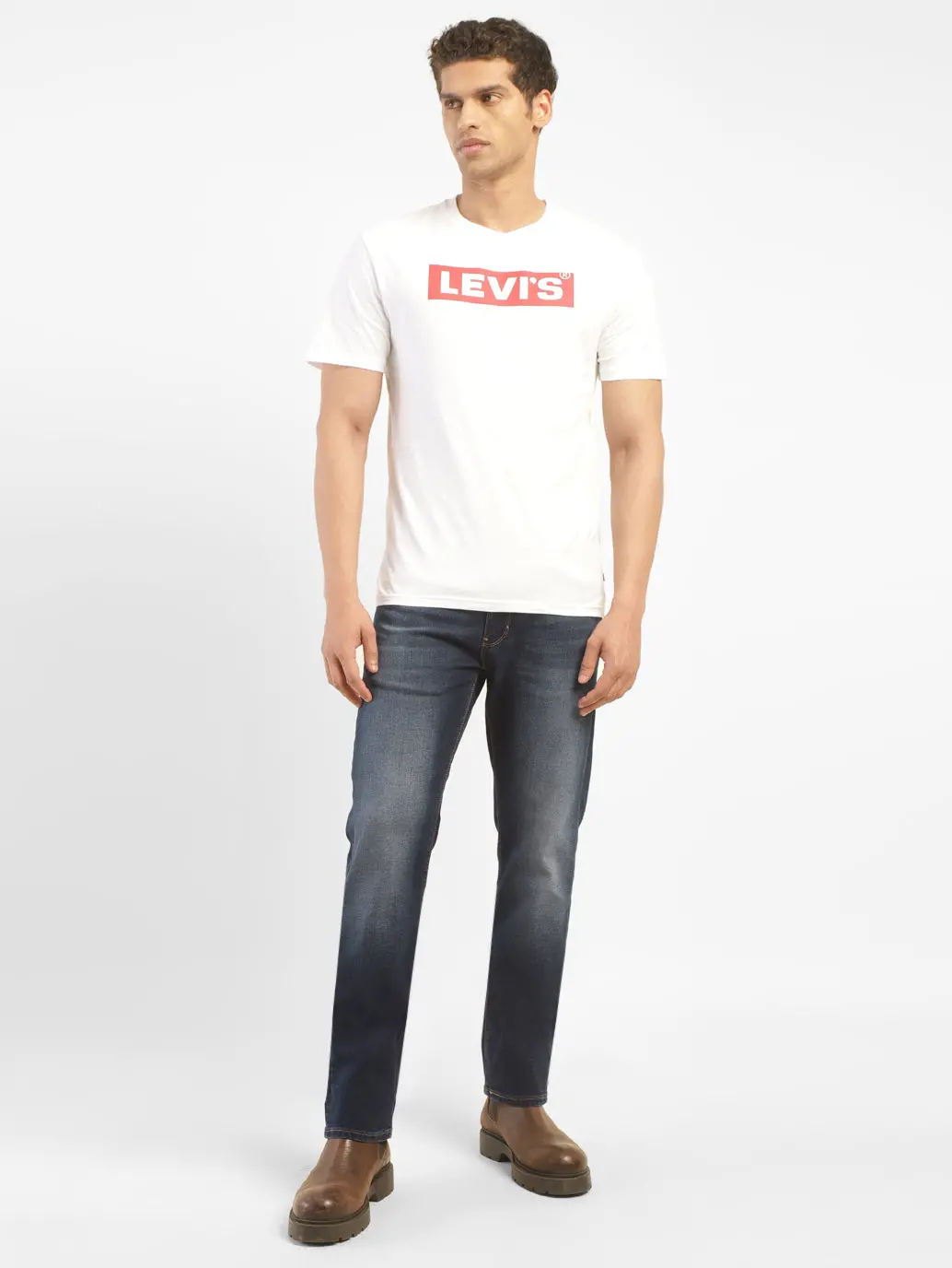 Men's 513 Blue Slim Straight Fit Mid Rise Jeans 7