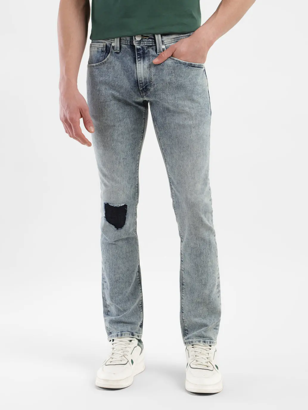 Men's 65504 Blue Skinny Fit Mid Rise Jeans 1