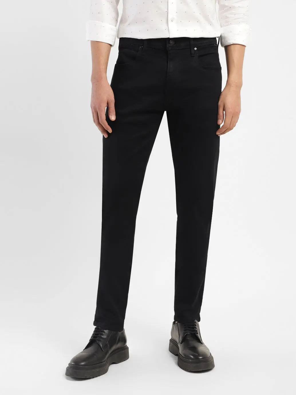 Men's Redloop 512 Black Slim Tapered Fit Mid Rise Jeans 1